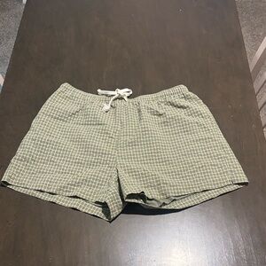 Olive Checkered Women's Shorts